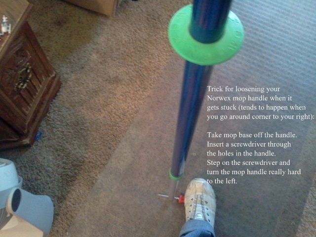 How to unlock or unstick a stuck Norwex Mop Handle for original Norwex mop handle
